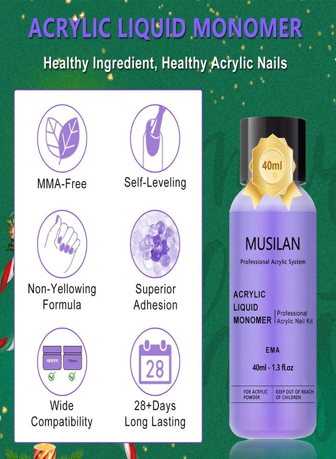 MUSILAN Acrylic Nail Kit for Beginners, Professional Liquid Monomer and 6 Colors Acrylic Powder Set with Everything Nail Brush and Forms & Files for 3D Nail Carving Application Manicure Tool DIY Salon - Image 5